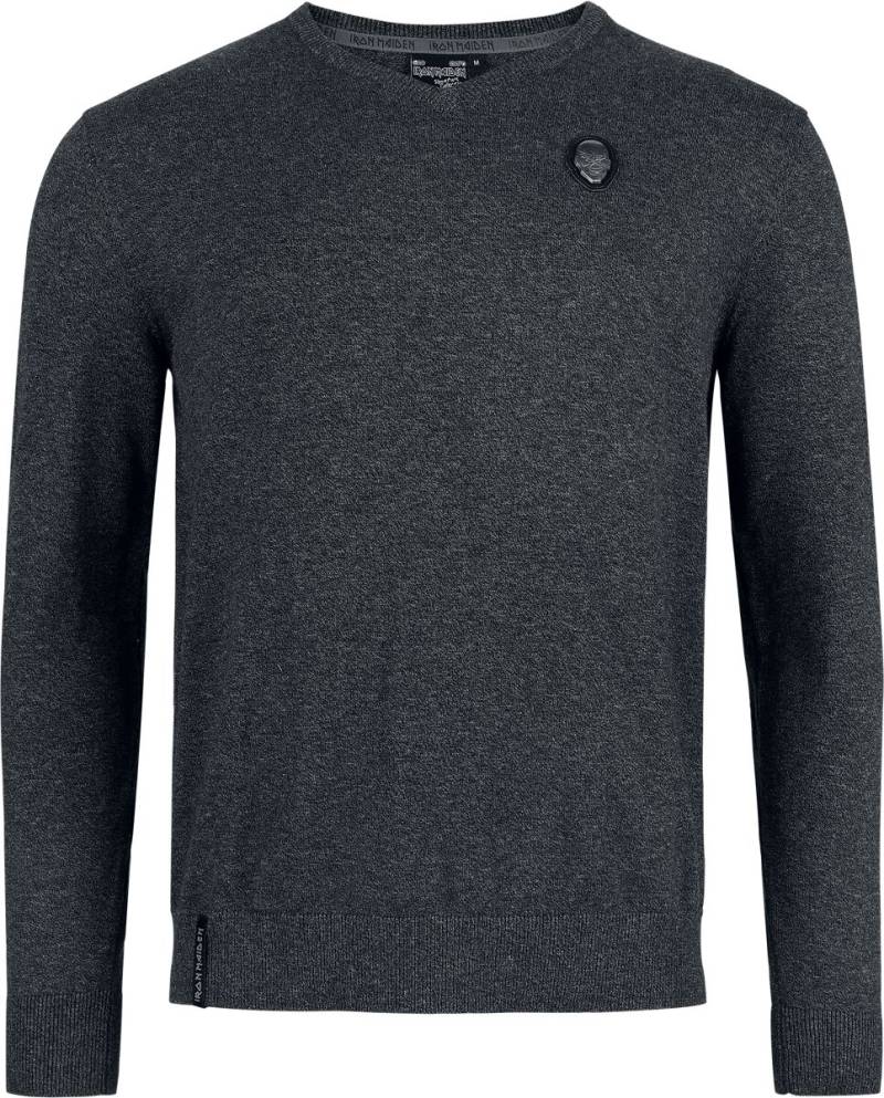 Iron Maiden Strickpullover - EMP Signature Collection - M bis 3XL - für Männer - Größe M - dunkelgrau meliert  - EMP exklusives Merchandise! von Iron Maiden