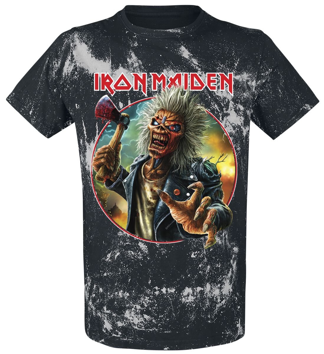 Iron Maiden T-Shirt - Axe Eddie Blacksplattered - S bis 4XL - für Männer - Größe 4XL - schwarz/grau  - EMP exklusives Merchandise! Iron Maiden T-Shirt - Axe Eddie Blacksplattered - S bis 4XL - für Männer - Größe 4XL - schwarz/grau  - EMP exklusives Merchandise! von Iron Maiden