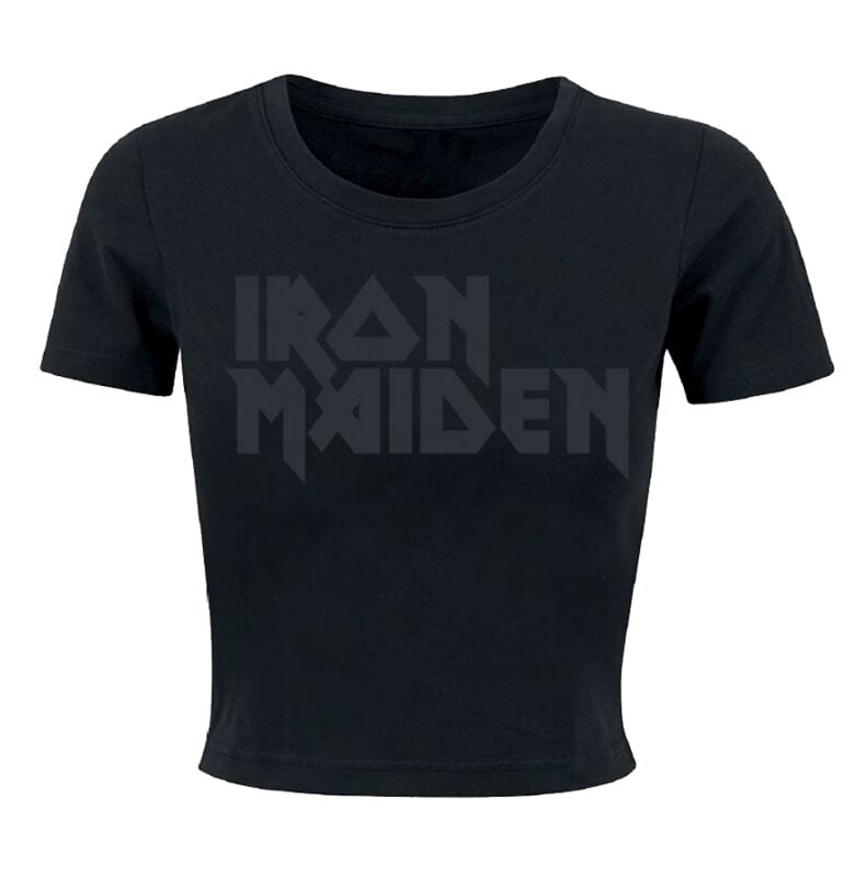 Iron Maiden T-Shirt - Black On Black Logo - M bis XXL - für Damen - Größe XXL - schwarz  - Lizenziertes Merchandise! von Iron Maiden