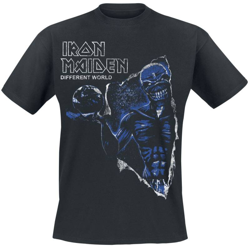 Iron Maiden T-Shirt - Different World Reversed - S bis XXL - für Männer - Größe XXL - schwarz  - Lizenziertes Merchandise! von Iron Maiden