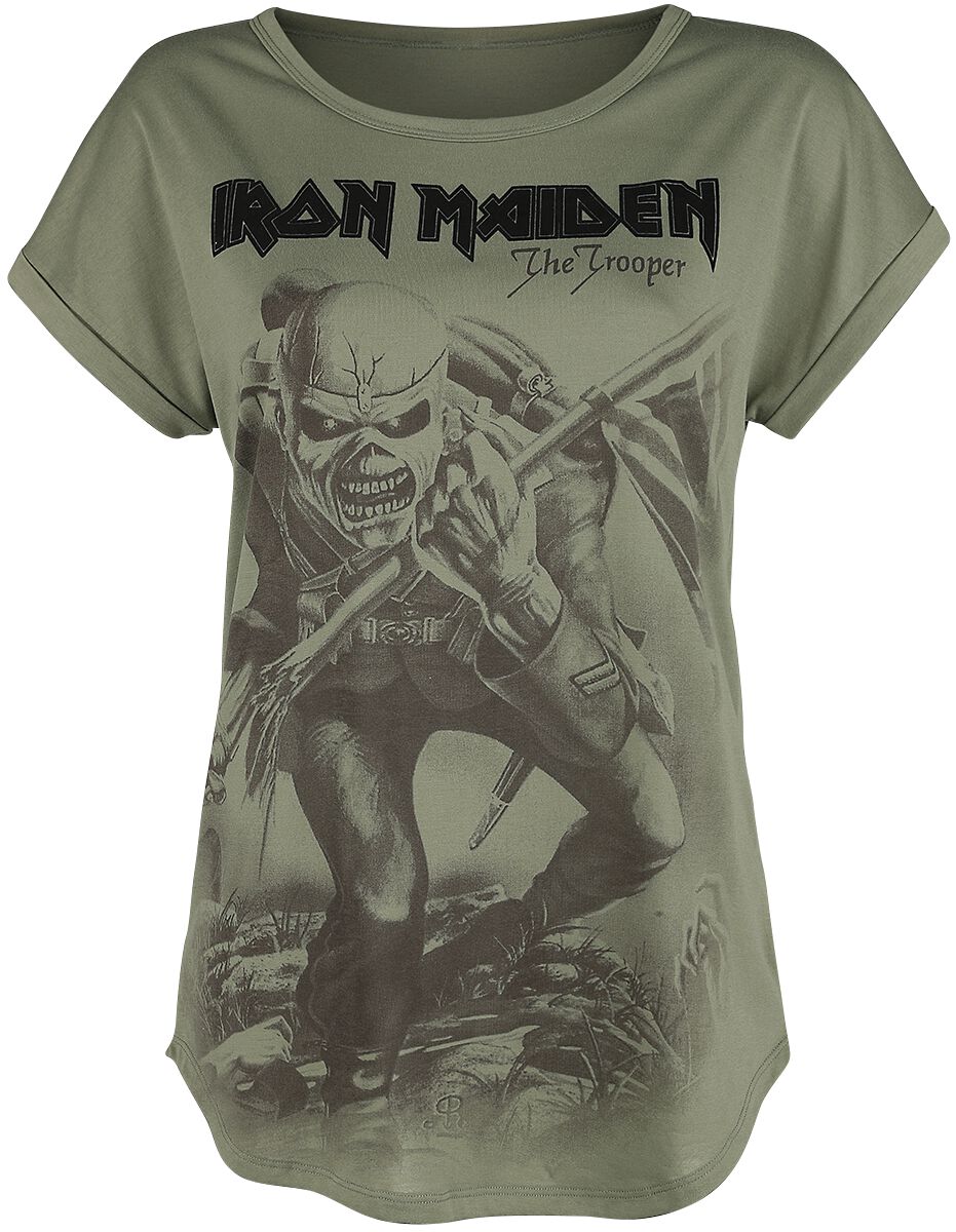 Iron Maiden T-Shirt - EMP Signature Collection - S bis 5XL - für Damen - Größe L - oliv  - EMP exklusives Merchandise! von Iron Maiden