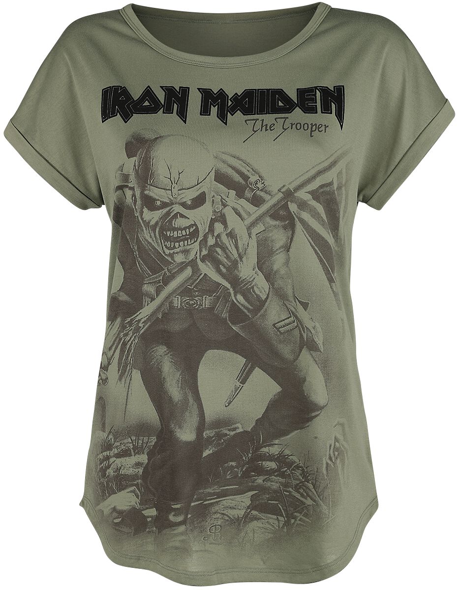 Iron Maiden T-Shirt - EMP Signature Collection - S bis XXL - für Damen - Größe L - oliv  - EMP exklusives Merchandise! von Iron Maiden