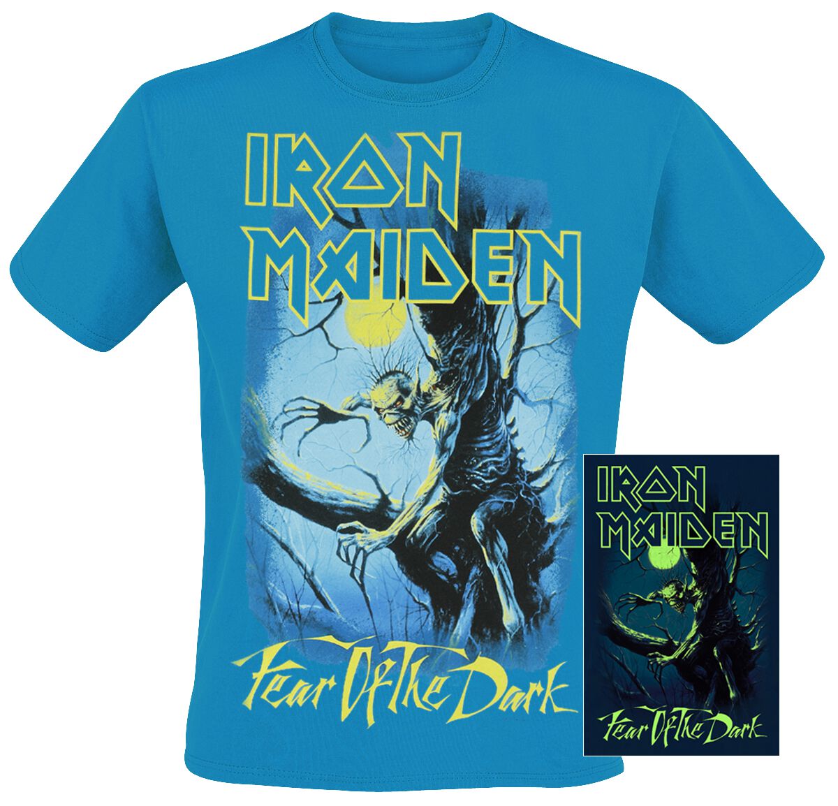 Iron Maiden T-Shirt - Fear Of The Dark - Glow In The Dark - S bis XXL - für Männer - Größe XXL - blau  - Lizenziertes Merchandise! von Iron Maiden