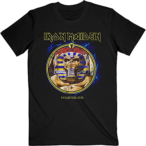 Iron Maiden T Shirt Powerslave Mummy Circle Band Logo Nue offiziell Herren von Iron Maiden