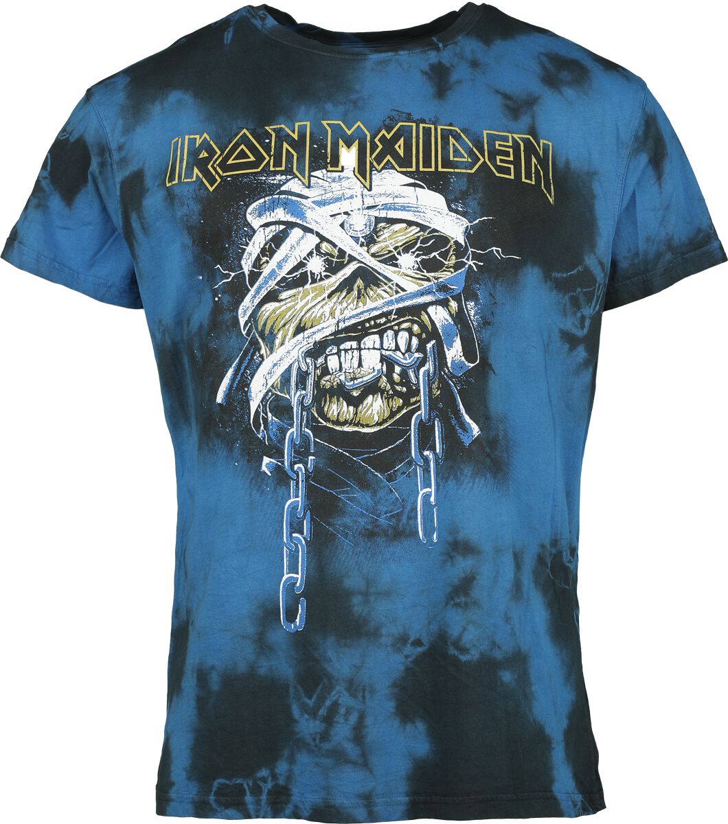 Iron Maiden T-Shirt - Powerslave - Mummy Head - S bis XXL - für Männer - Größe L - schwarz/blau  - Lizenziertes Merchandise! von Iron Maiden