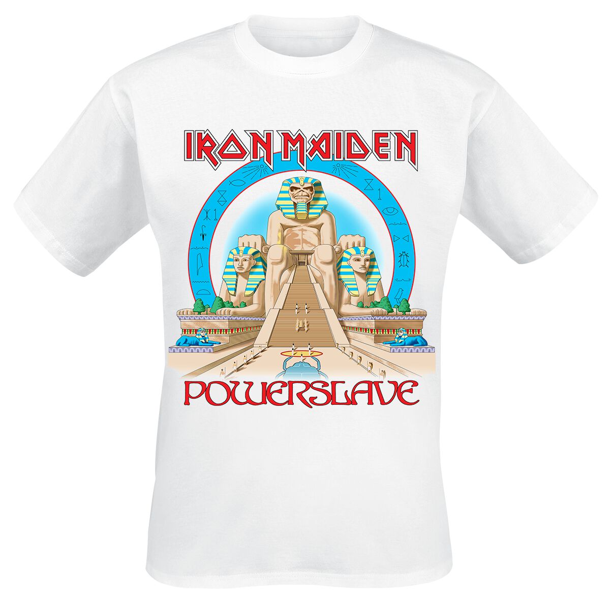 Iron Maiden T-Shirt - Powerslave World Slavery Tour 1984-1985 - S bis XXL - für Männer - Größe XL - weiß  - Lizenziertes Merchandise! von Iron Maiden