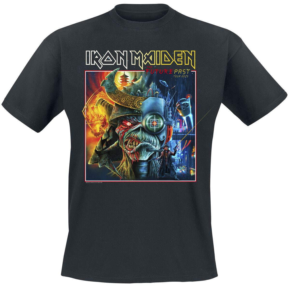 Iron Maiden T-Shirt - The Future Past Tour Art 2023 Square - S bis 4XL - für Männer - Größe XL - schwarz  - Lizenziertes Merchandise! von Iron Maiden