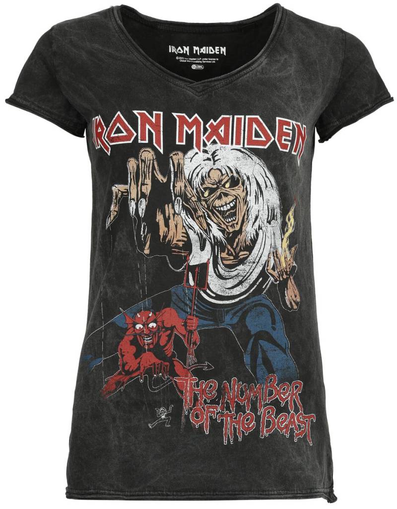 Iron Maiden T-Shirt - The number of the beast - S bis 4XL - für Damen - Größe L - schwarz  - Lizenziertes Merchandise! von Iron Maiden
