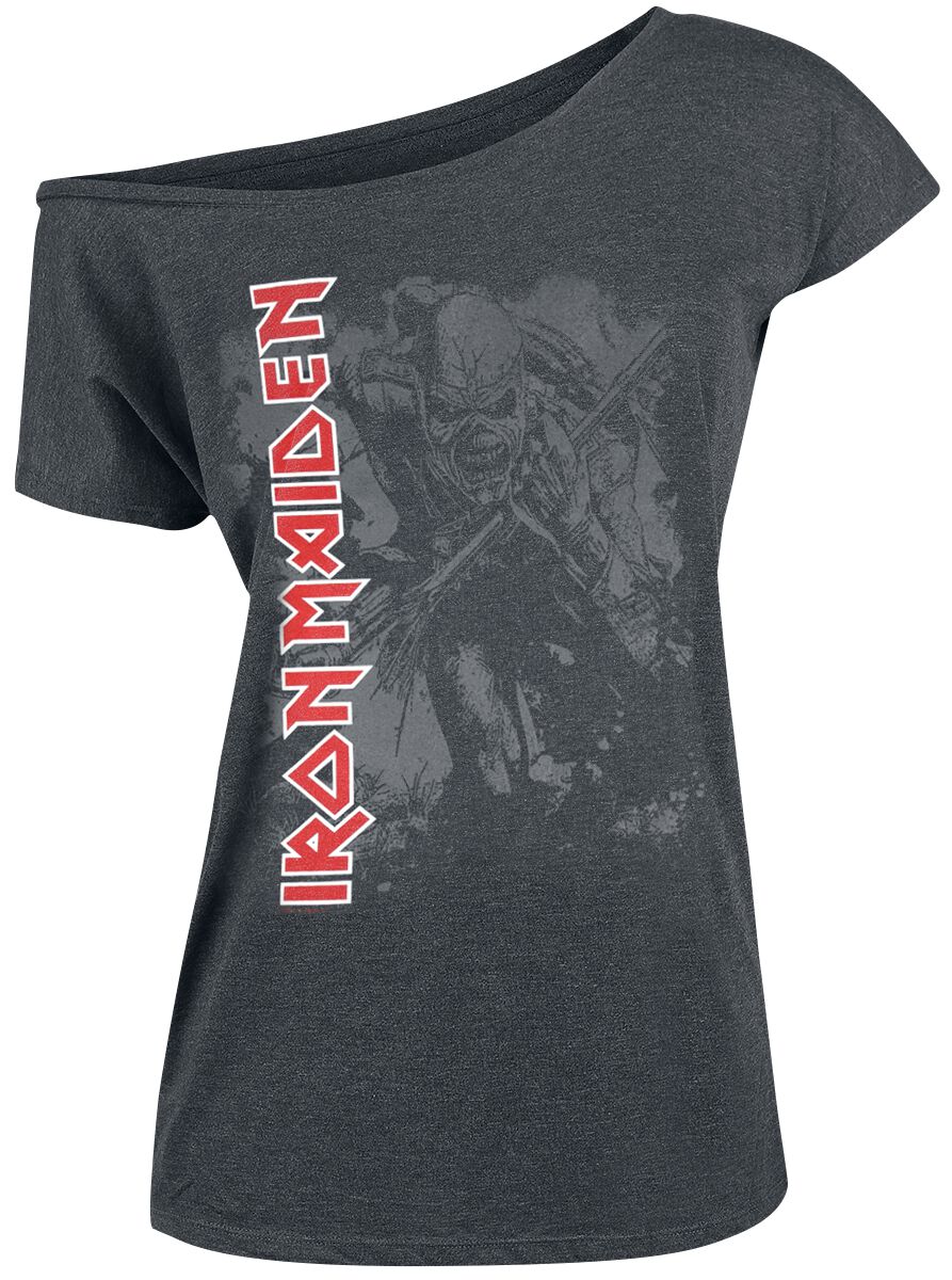 Iron Maiden T-Shirt - Trooper - S bis XXL - für Damen - Größe L - grau meliert  - Lizenziertes Merchandise! von Iron Maiden