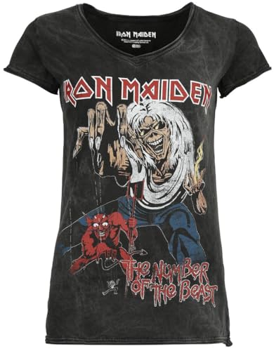 Iron Maiden The Number of The Beast Frauen T-Shirt schwarz XL 100% Baumwolle Band-Merch, Bands von Iron Maiden