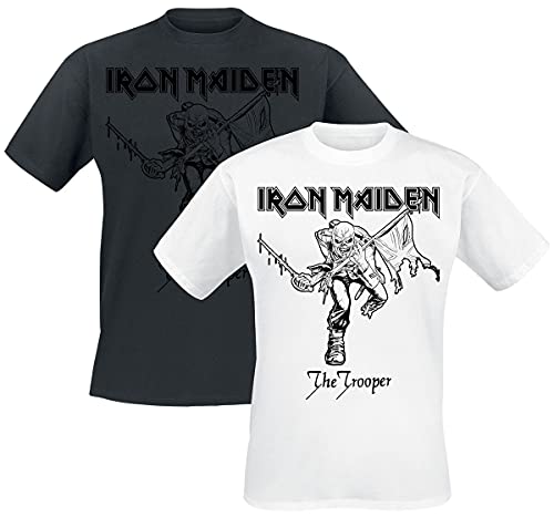 Iron Maiden Trooper - Doppelpack Männer T-Shirt schwarz/weiß S 100% Baumwolle Band-Merch, Bands Iron Maiden Trooper - Doppelpack Männer T-Shirt schwarz/weiß S 100% Baumwolle Band-Merch, Bands von Iron Maiden