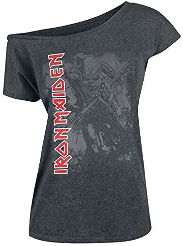 Iron Maiden Trooper Frauen T-Shirt grau meliert S 50% Baumwolle, 50% Polyester Band-Merch, Bands von Iron Maiden