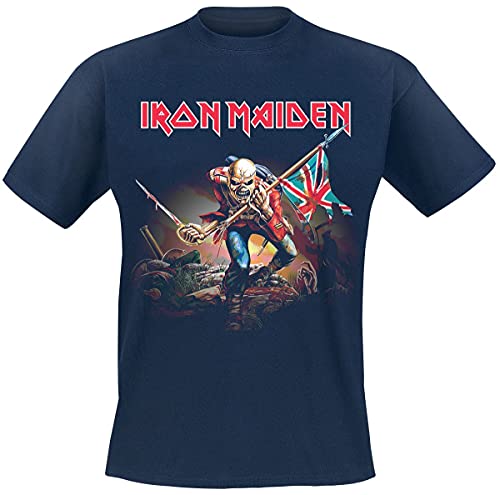 Iron Maiden Trooper Männer T-Shirt Navy XXL 100% Baumwolle Band-Merch, Bands, Nachhaltigkeit von Iron Maiden