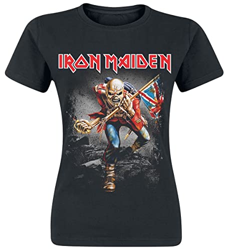 Iron Maiden Vintage Trooper Frauen T-Shirt schwarz XL 100% Baumwolle Band-Merch, Bands von Iron Maiden