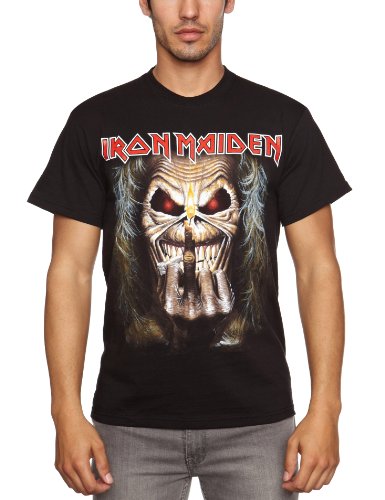 Loud Distribution Iron Maiden-Eddie mit Kerze Finger Men's T-Shirt Gr. Small, Schwarz - Schwarz von Iron Maiden