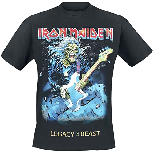 Offiziell Iron Maiden Eddie On Bass T-Shirt - Schwarz - M von AWDIP