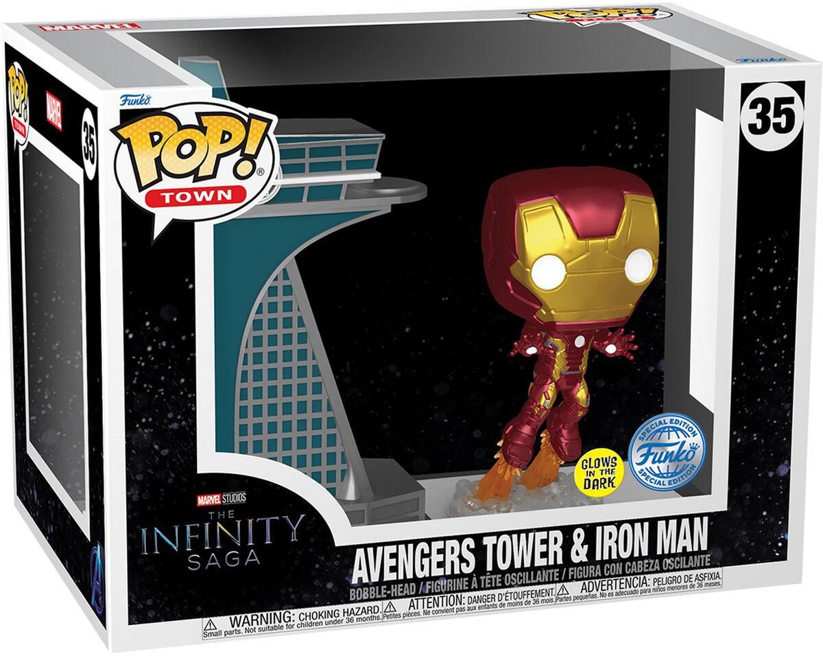 Iron Man - Avengers Tower & Iron Man (Funko Pop! Figur Town) (Glow in the Dark) Vinyl Figur 35 - Funko Pop! Figur - Funko Shop Deutschland - von Iron Man