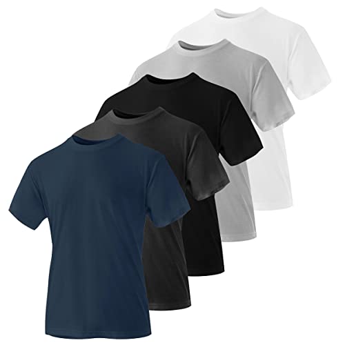 Iron Mountain IMTS238 Herren Rundhals T-Shirts aus Bio-Baumwolle und recyceltem Polyester, umweltfreundlich, verschiedene Arbeitskleidung, 5er-Pack, S von Iron Mountain