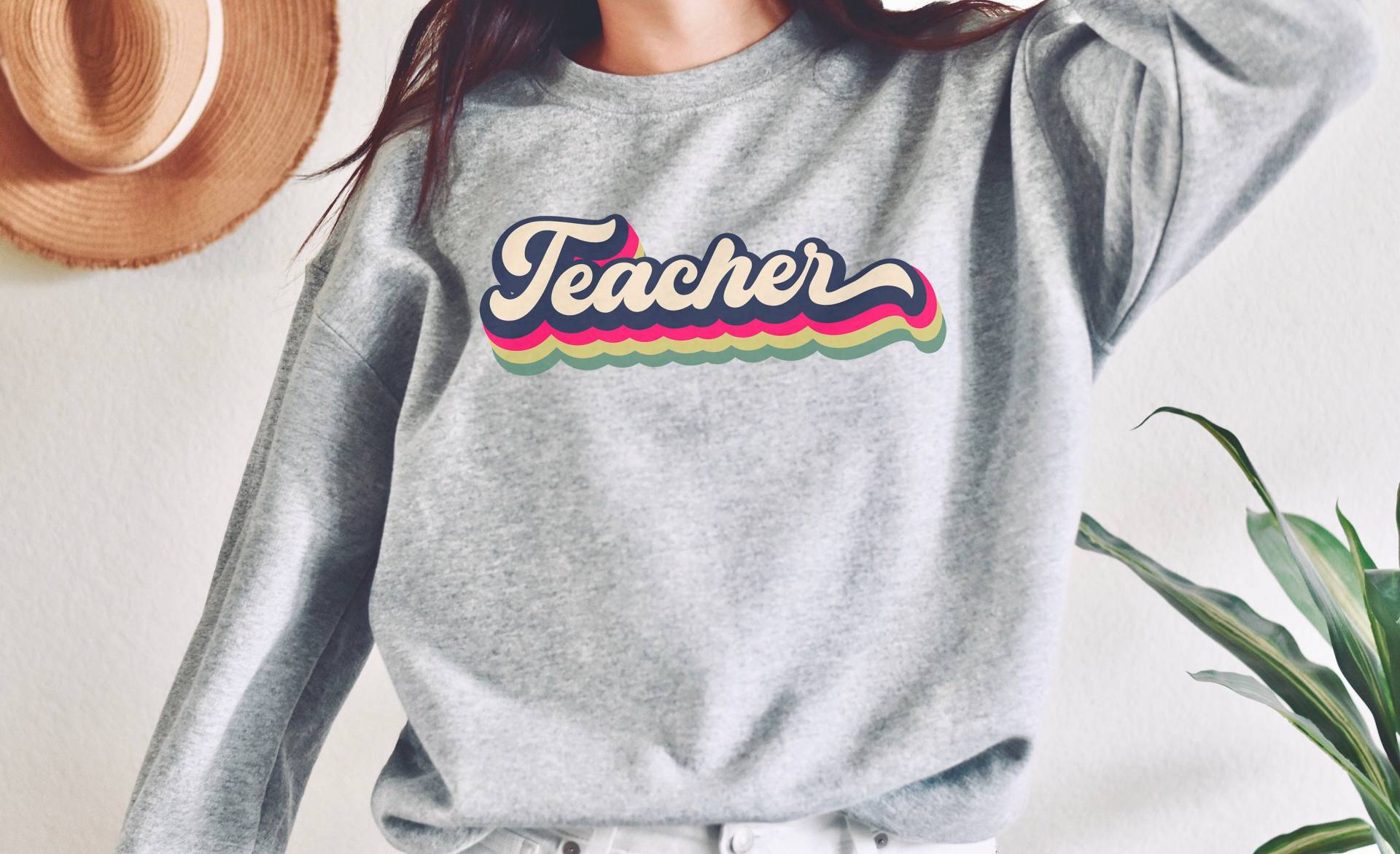 Retro Lehrer Sweatshirt, Abschlussgeschenk, Rundhalsausschnitt, Geschenk Für Lehrer, Wertschätzung, Abitur, Grundschule, Unisex Pullover von IronHorseStudios