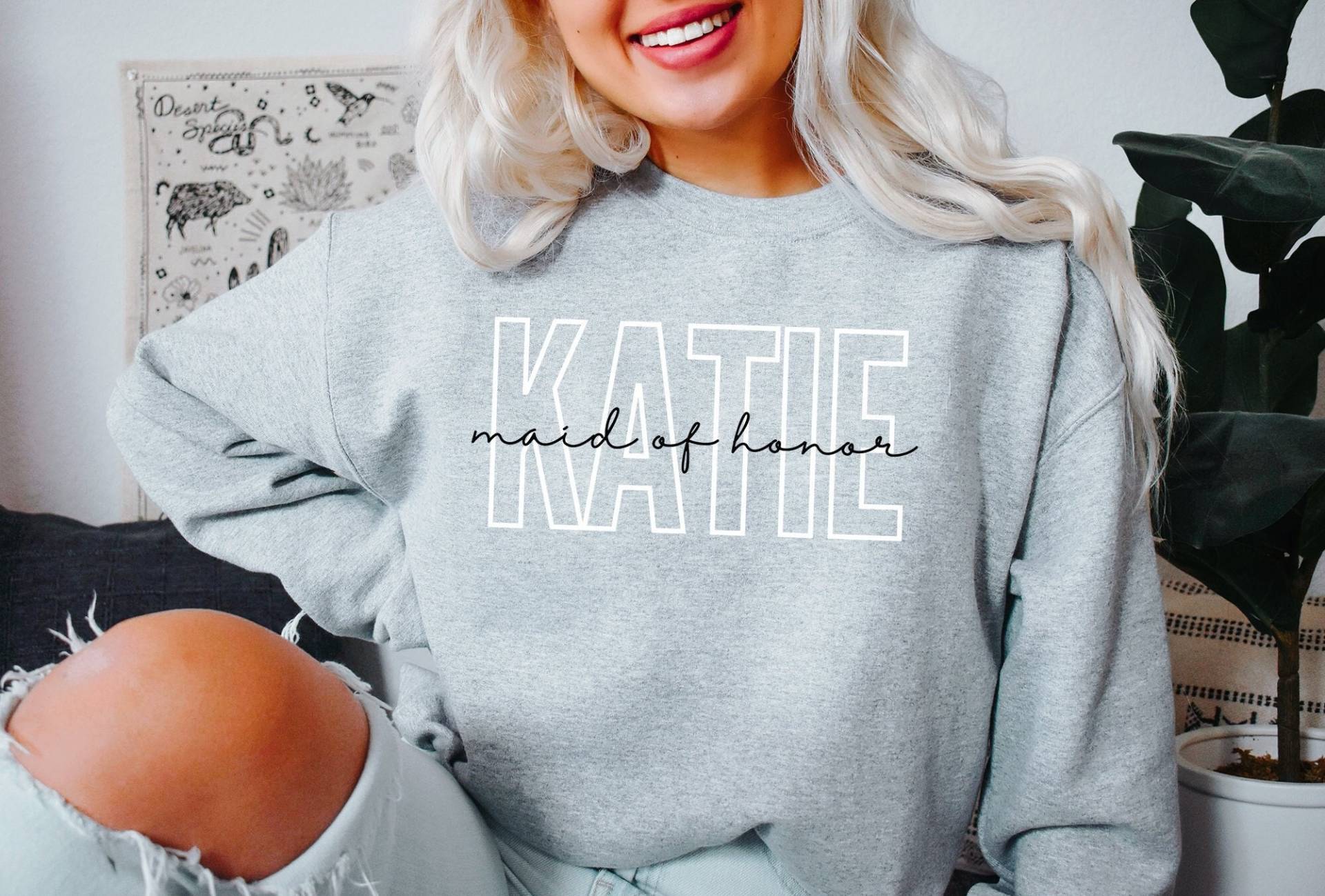 Trauzeugin Sweatshirt, Benutzerdefinierte Moh Shirt, Personalisierte Brautjungfer Vorschlag Geschenk, Hochzeitstag, Brautdusche von IronHorseStudios