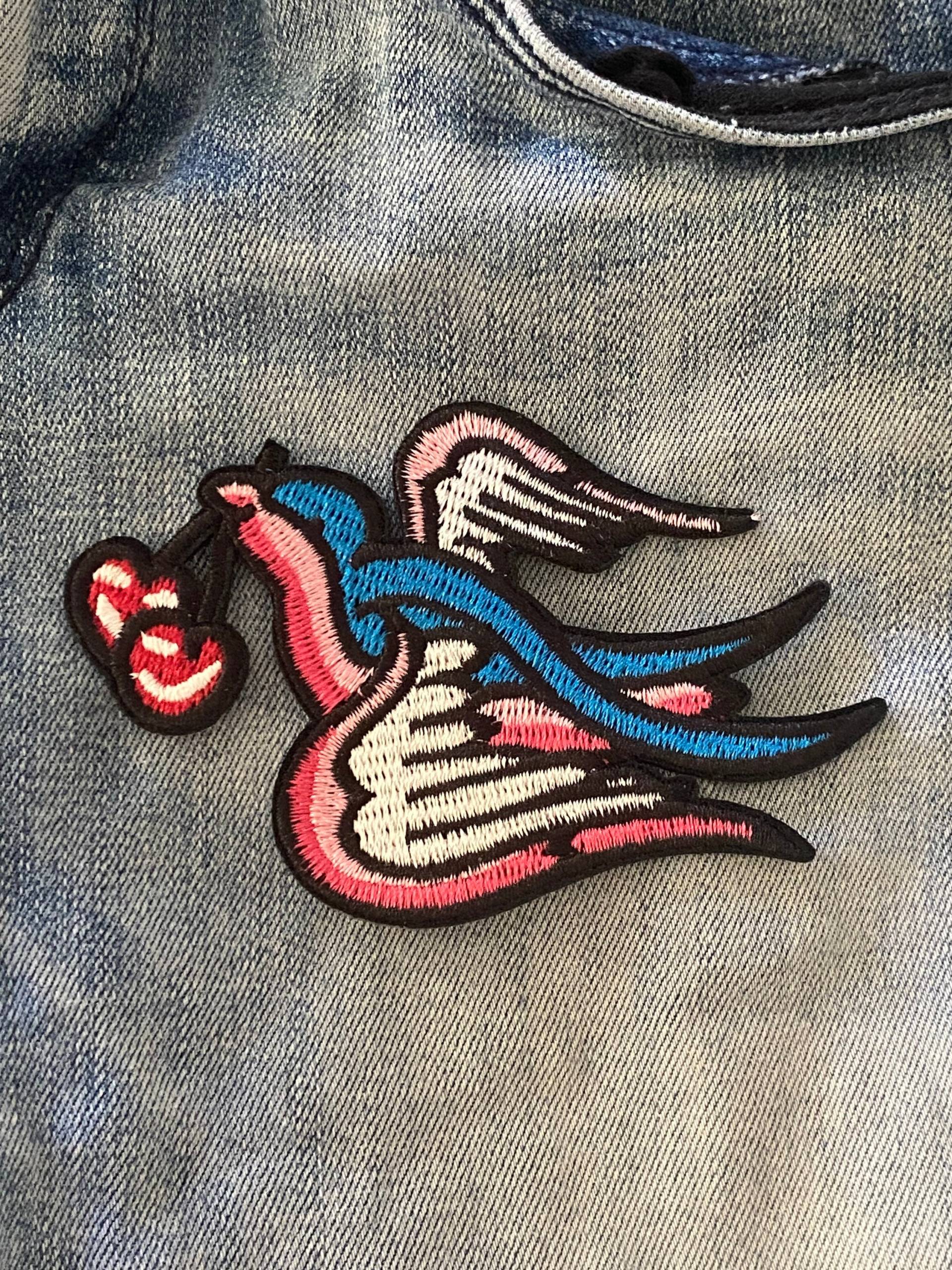 Aufnäher Schwalbe Vogel Schwalben Matrosen Denim Jacke Patch Applikation Festival Für von IronOnPatchesQLD