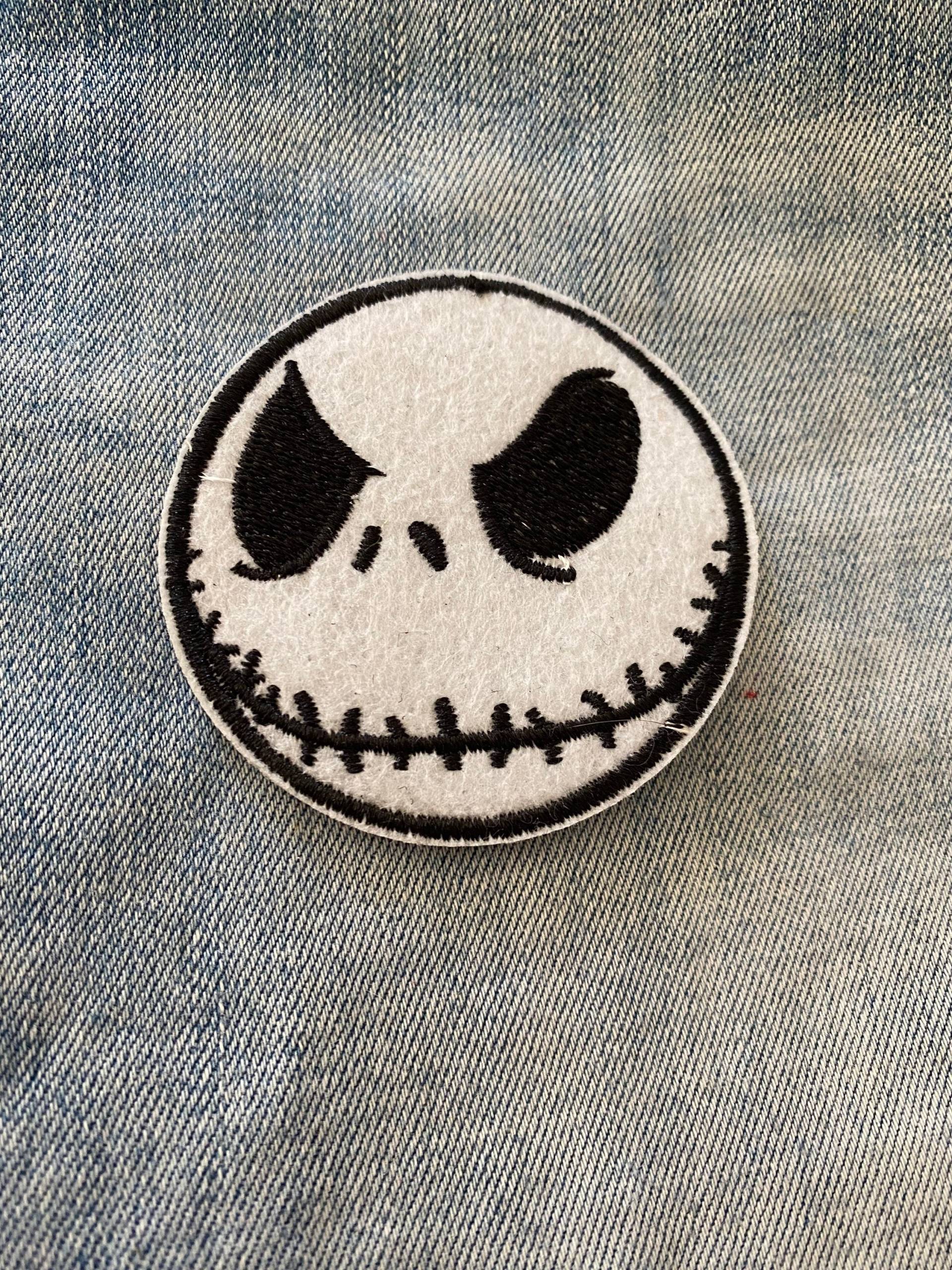 Jack Skellington Bügel Patch Für Jeansjacke Patch Festival Transfer Jacke Applikation Bestickt Albtraum Vor Weihnachten von IronOnPatchesQLD