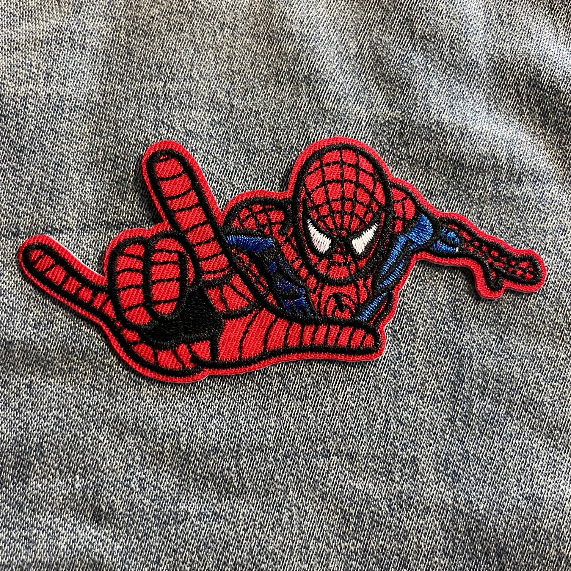 Spiderman Superheld Bügelbild Für Jeansjacke Comic Patch Festival Jacke Mann Aus Stahl Aufnäher Gestickt von IronOnPatchesQLD