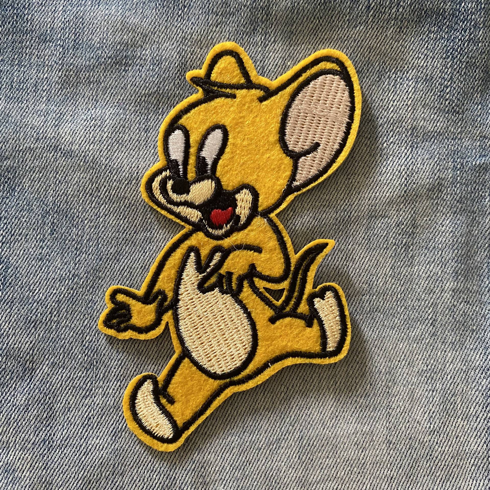 Tom Und Jerry Cartoon Bügelbild Für Jeansjacke Oder Tasche Patch, Cat Mouse Kinder Patch Applikation Bestickter Aufnäher von IronOnPatchesQLD