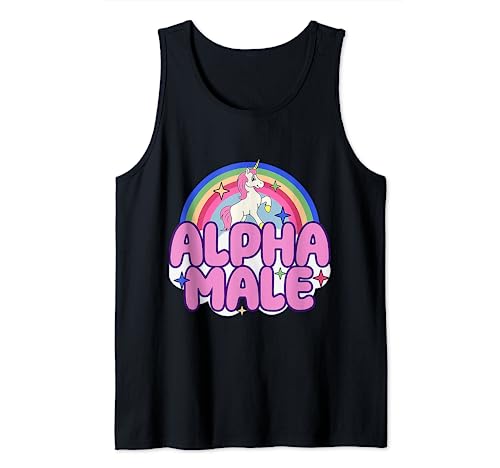 Ironic Alpha Unicorn Rainbow für Herren und Damen Tank Top von Ironic Alpha Male Unicorn Rainbow Shirt