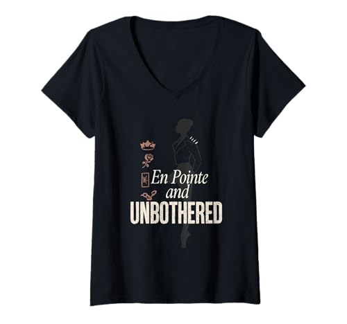 Damen Balletcore Grunge Ironisch Sanftes Mädchen Alt Ästhetischer Ausgefallener Tanz T-Shirt mit V-Ausschnitt von Ironic Fashion Ballet Slippers Combat Boots Soft