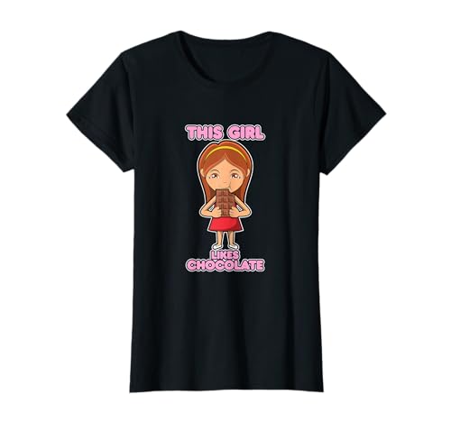Mädchen isst Schokolade Lustige Schokolade Chocolatier T-Shirt von Ironische Zitate zum Kochen und Backen mit