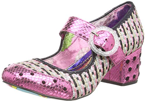 Irregular Choice Damen Mit Schnallen Pumps, Pink Multi, 38 EU von Irregular Choice