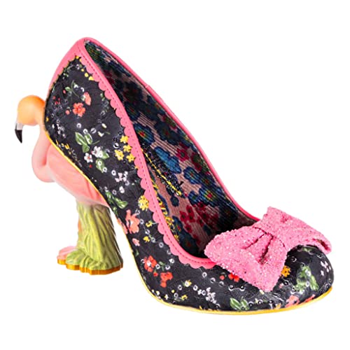 Irregular Choice Damen Blushing Bird Pumps, Schwarz Rosa Multi, 37 EU von Irregular Choice