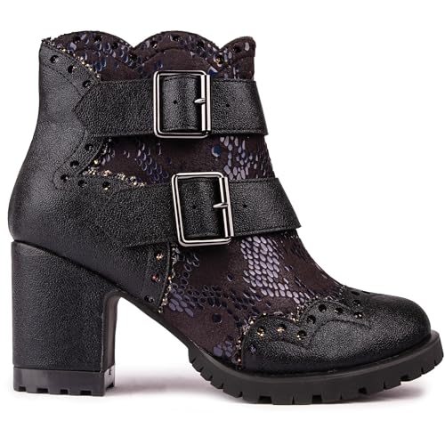 Irregular Choice Damen Buckle Babe Mode-Stiefel, violett, 38 EU von Irregular Choice