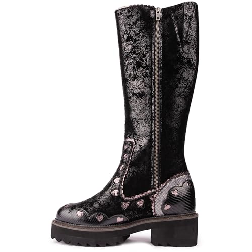 Irregular Choice Damen Cold Heart Mode-Stiefel, burgunderfarben, 38 EU von Irregular Choice