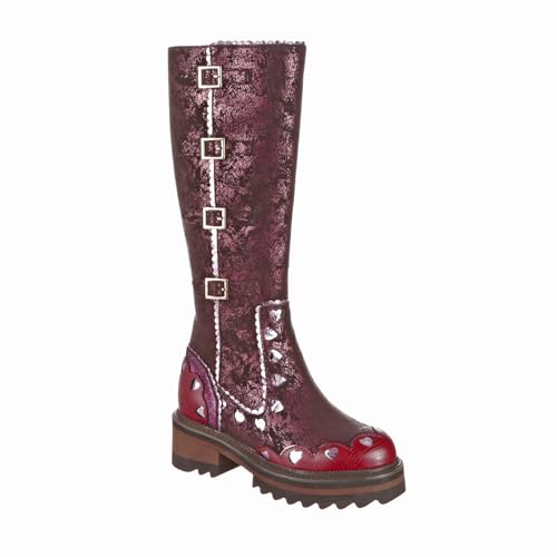 Irregular Choice Damen Cold Heart Mode-Stiefel, burgunderfarben, 42 EU Irregular Choice Damen Cold Heart Mode-Stiefel, burgunderfarben, 42 EU von Irregular Choice