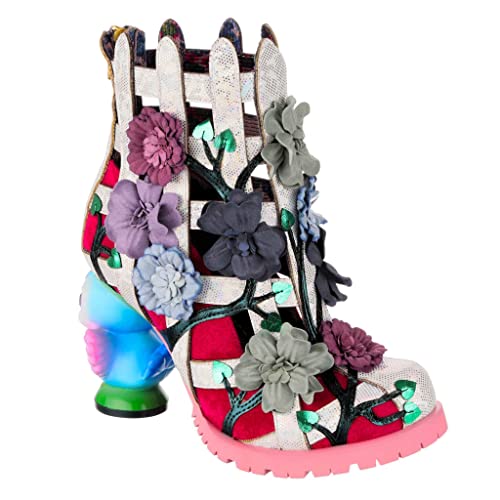 Irregular Choice Damen Gartenzaun Stiefelette, Rot/Mehrfarbig, 38 EU von Irregular Choice