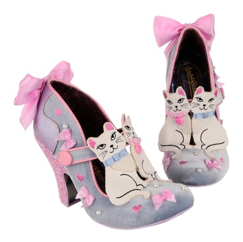 Irregular Choice Damen Kitty-Bow Mary Jane Schuh, Silber, 36 EU von Irregular Choice