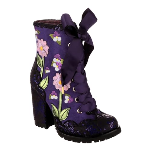 Irregular Choice Damen Lebendige Veilchen Mode-Stiefel, Schwarz, 41 EU von Irregular Choice