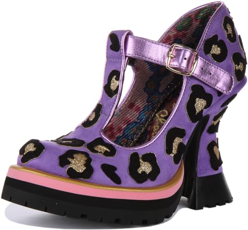 Irregular Choice Damen Leopard Liasons Pumps, Lavendel, 40 EU von Irregular Choice