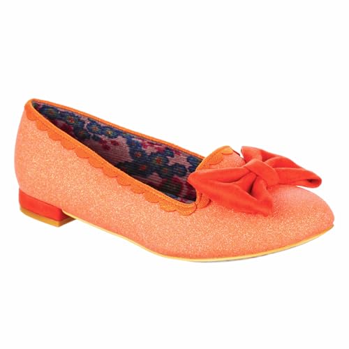 Irregular Choice Damen Majorette Weite Passform Mary Jane Flat, Orange, 41 EU von Irregular Choice