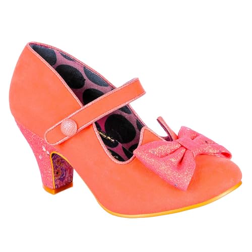 Irregular Choice Damen Piccolo Wide Fit Mary Jane Flat, Orange, 43 EU Weit von Irregular Choice