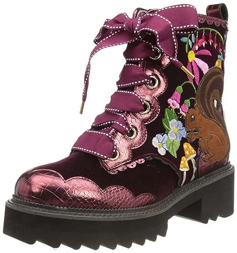 Irregular Choice Damen Schlafendes Eichhörnchen Mode-Stiefel, burgunderfarben, 39 EU von Irregular Choice