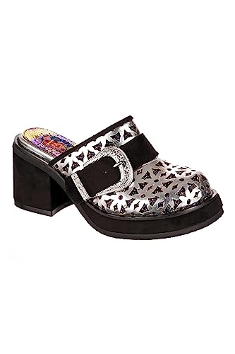 Irregular Choice Damen Side Hustle Hausschuh, schwarz/silberfarben, 39 EU von Irregular Choice