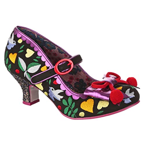 Irregular Choice Damen Vögel und Blumen Pumps, Schwarz, 41 EU von Irregular Choice