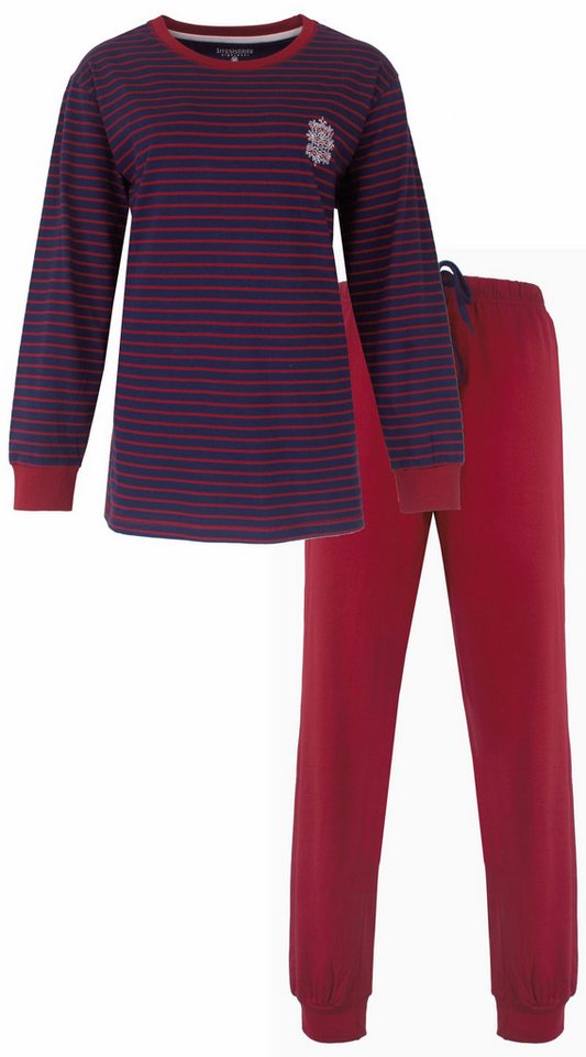 Irresistible Schlafanzug Damen Pyjama lang mit Bündchen (2 tlg) Baumwolle von Irresistible