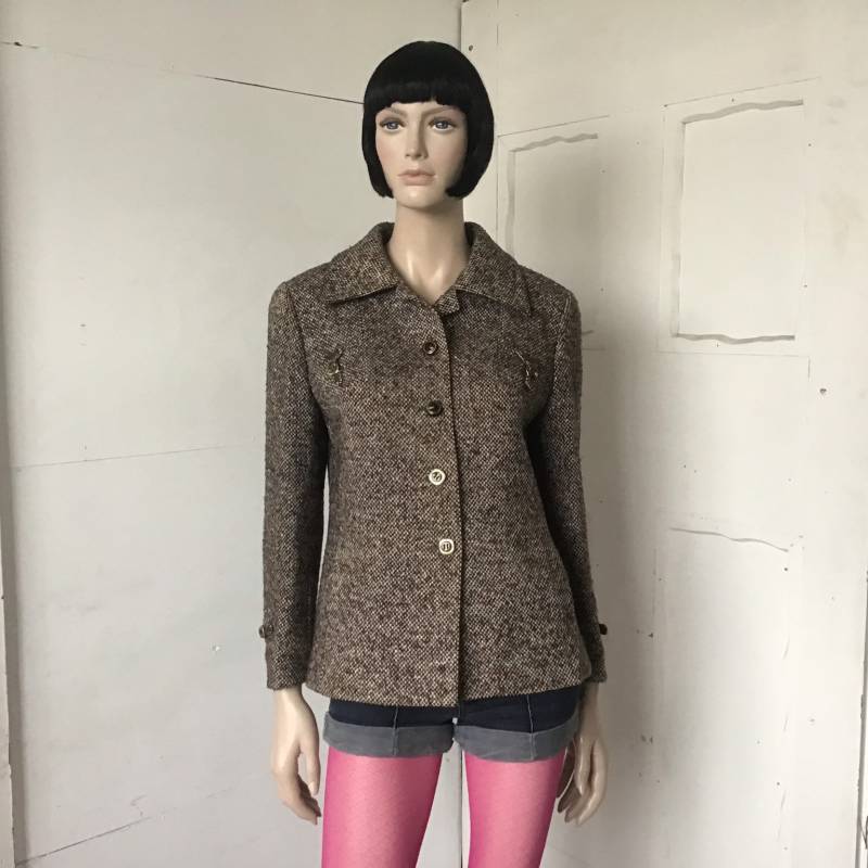 Vintage 1970S Tweed-Jacke Woll-Blazer Mit Leder-Schnalle | Uk12 Vintage 1970S Tweed-Jacke Woll-Blazer Mit Leder-Schnalle | Uk12 von IrresistibleIrie
