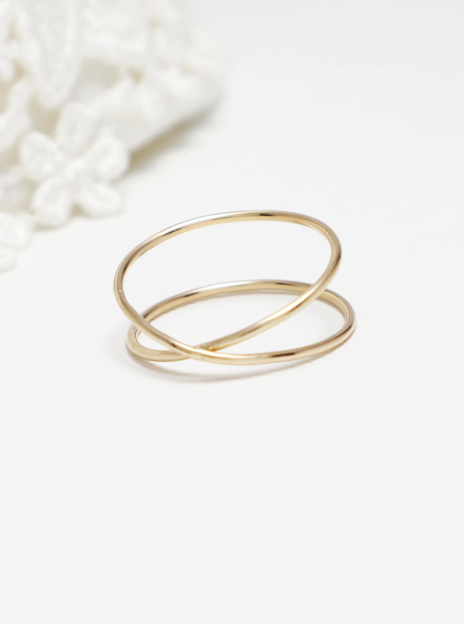 Daumenring, Ring Für Frauen, Schlichter Goldring, Goldener Kreuzring, Ringe Frauen | Lovex von IrresistiblyMinimal