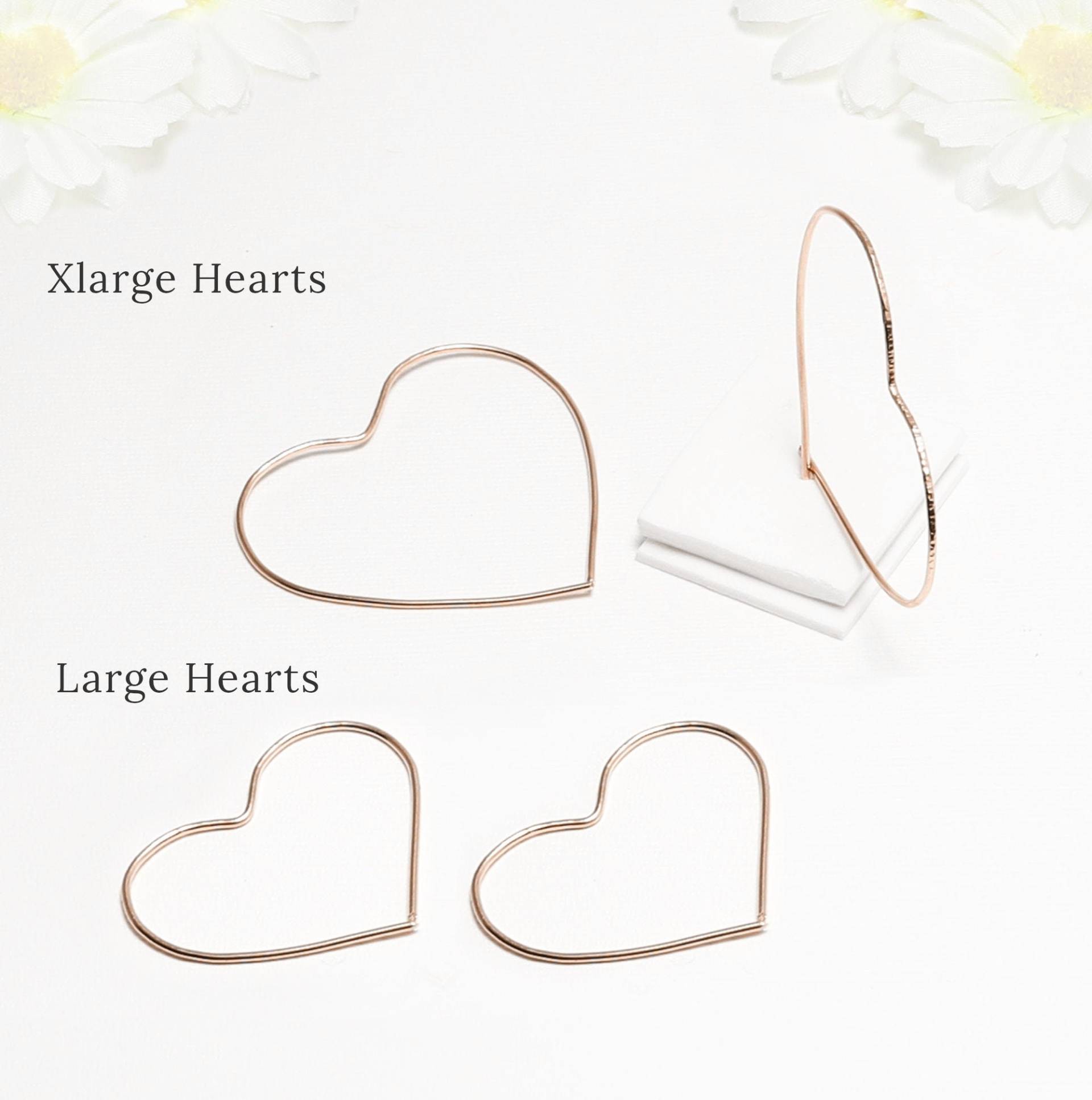 Rose Gold Herz Creolen, Linie Gehämmert, Schwester Mutter Tochter Ohrringe Geschenk Für Mama, Sie, Zarte Offene Creolen von IrresistiblyMinimal2