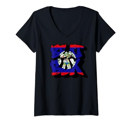 Damen Belize Beat Box - Belizean Beat Boxen T-Shirt mit V-Ausschnitt von Irreverent Tees